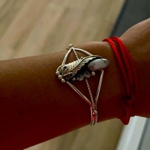 Sterling silver bracelet with stone - ZUNI